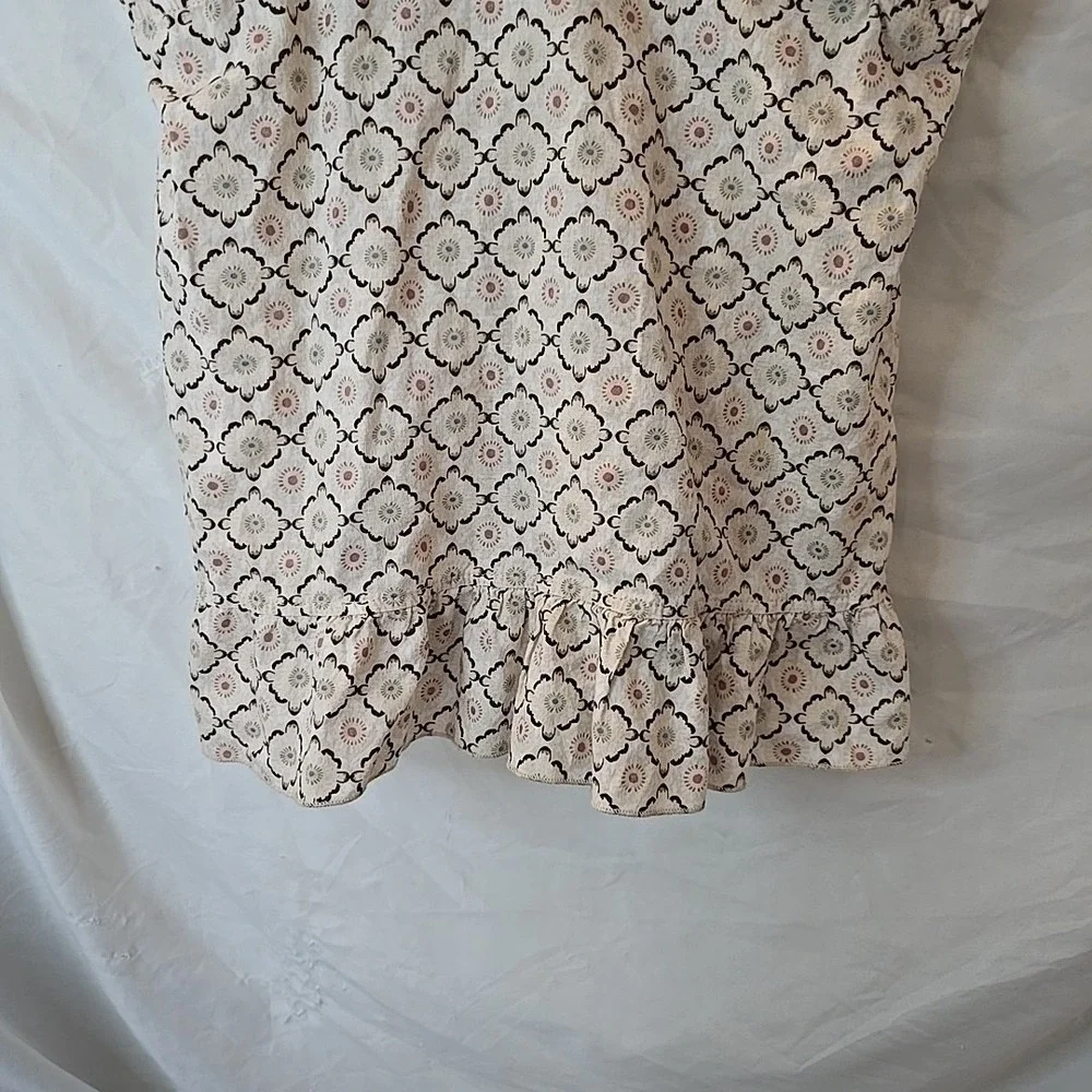 LEI Cream Diamond Pattern Babydoll Cami Tank Top Lace Trim Padded Bra Y2K 90s XL